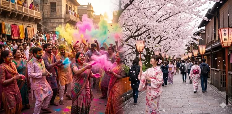 Festivals to Travel for in February & March: From Holi in India to Cherry Blossoms in Japan